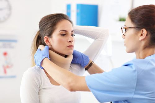 woman injured doctor nurse putting neck brace contributory negligence comparative negligence
